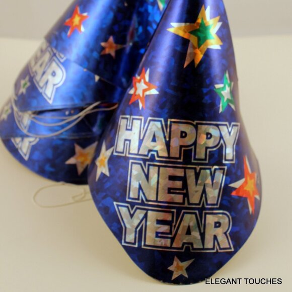 Happy New Year Party Blue Cone Hats ~ Noisemakers ~ Blowouts ~ Horns BUNDLE 56+ - Picture 2 of 7